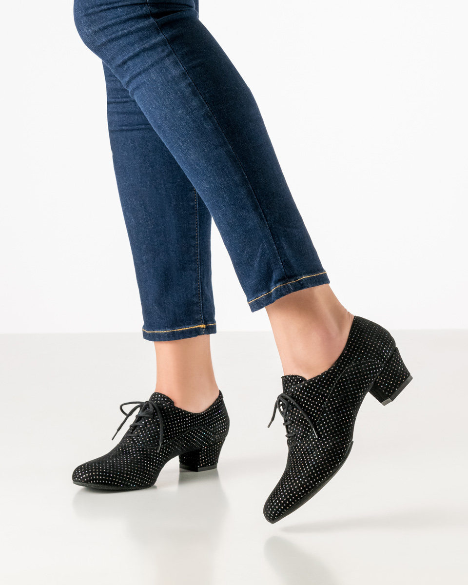 Runa Women's dance shoe Runa - Werner Kern in Multicolor Brocade, secure grip and high flexibility with split sole and 4x lace-up for comfort and optimal support, fantastically comfortable heel height of 3.5 cm