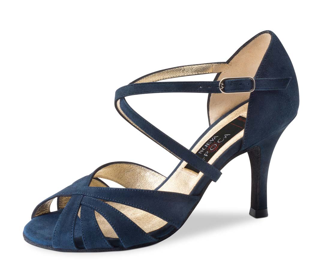 Gracia Blue Nueve Epoca Ladies Dance Shoe in Suede