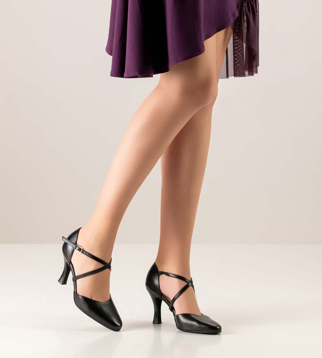 Patty Purple Dress in Combination with Werner Kern Ladies Tango Shoe in Black