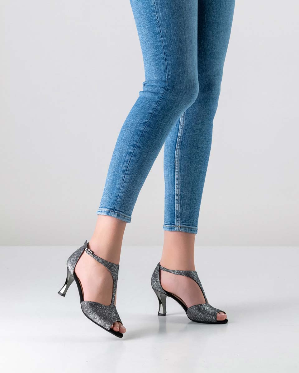 Jamie Werner Kern Ladies' Dance Shoe with Silver Heel and T-Bar