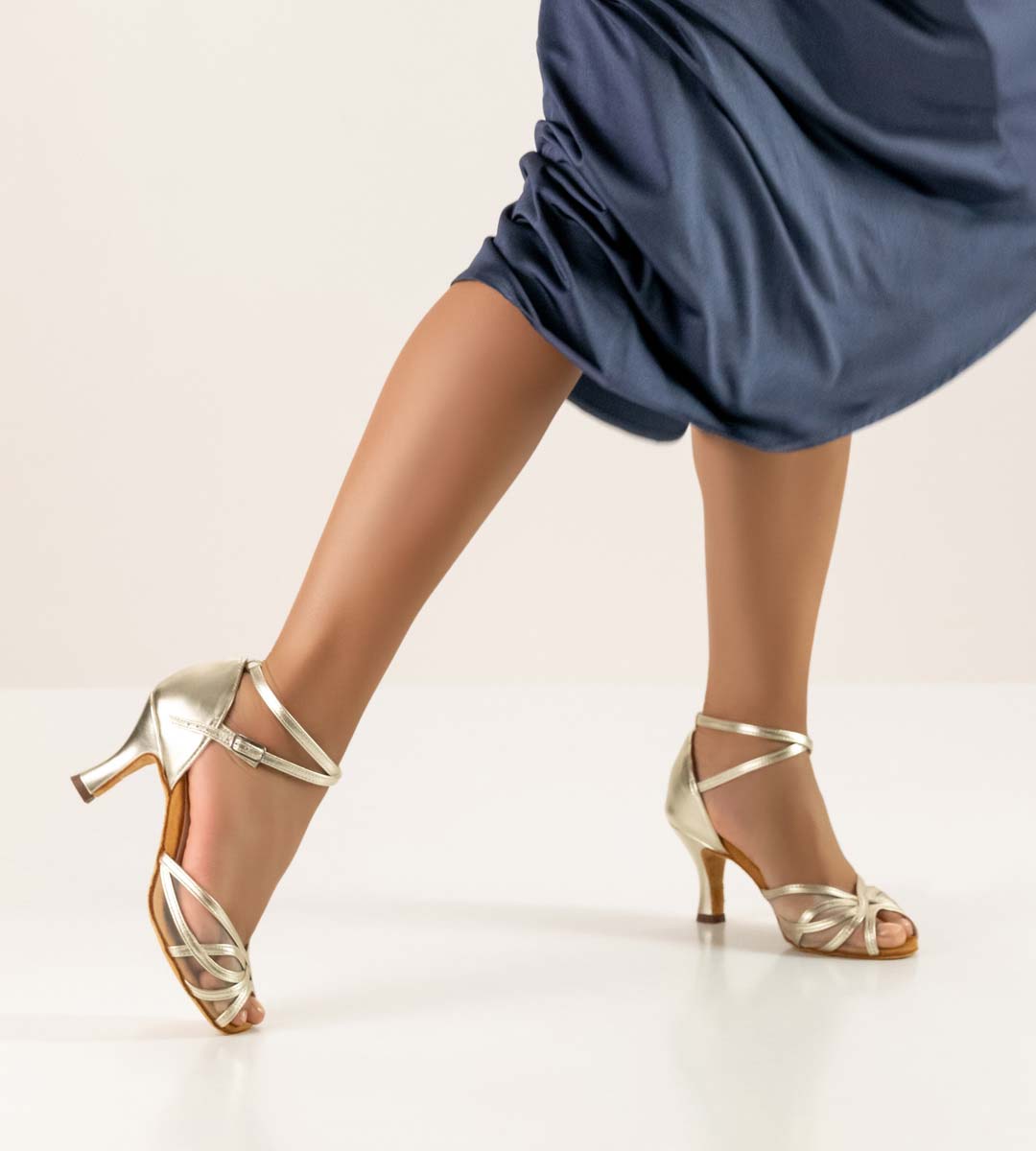 Adele Anna Kern Latin women's dance shoe in gold leather
