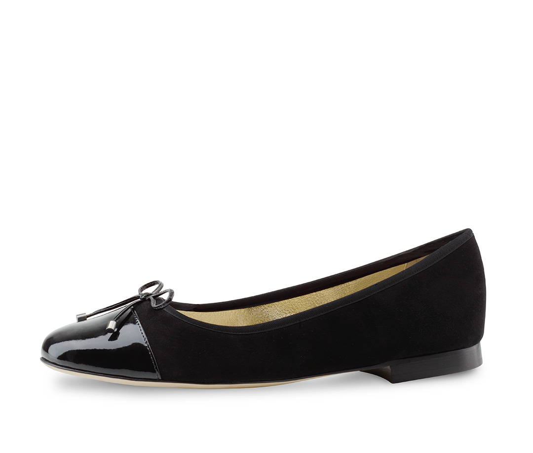 Ballerina Myke - Werner Kern Ballerinas Ballerina Myke made from velvety black goat suede and patent heel cap
