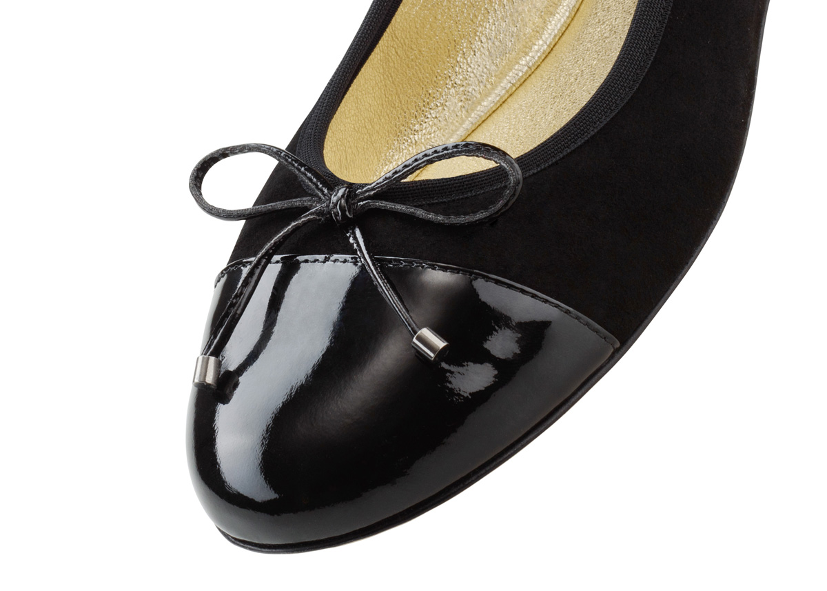 Ballerina Myke - Werner Kern Ballerinas Ballerina Myke made from velvety black goat suede and patent heel cap