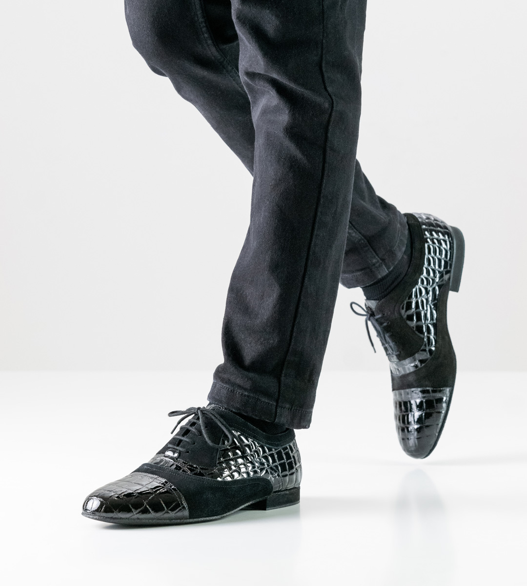 black jeans in combination with black men's dance shoe by Werner Kern