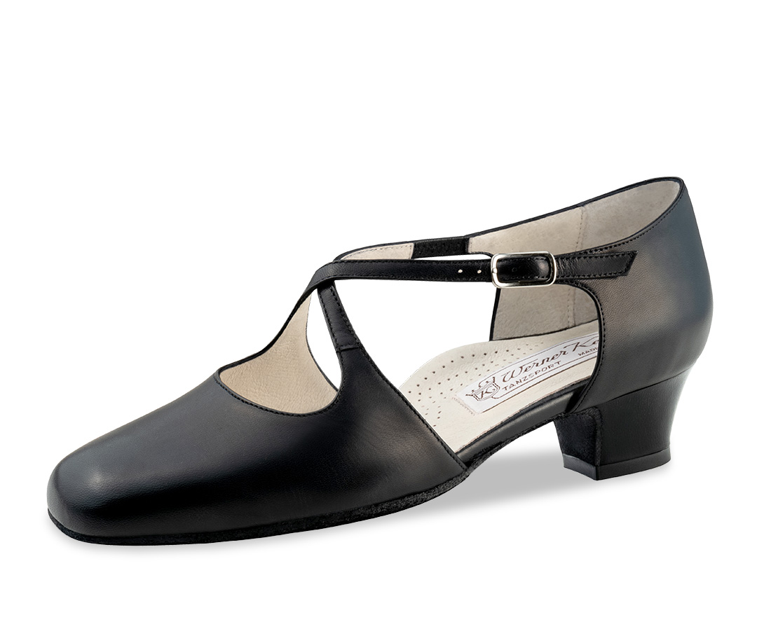 Closed Werner Kern ladies' dance shoe in black nappa leather with a 3.5 cm heel