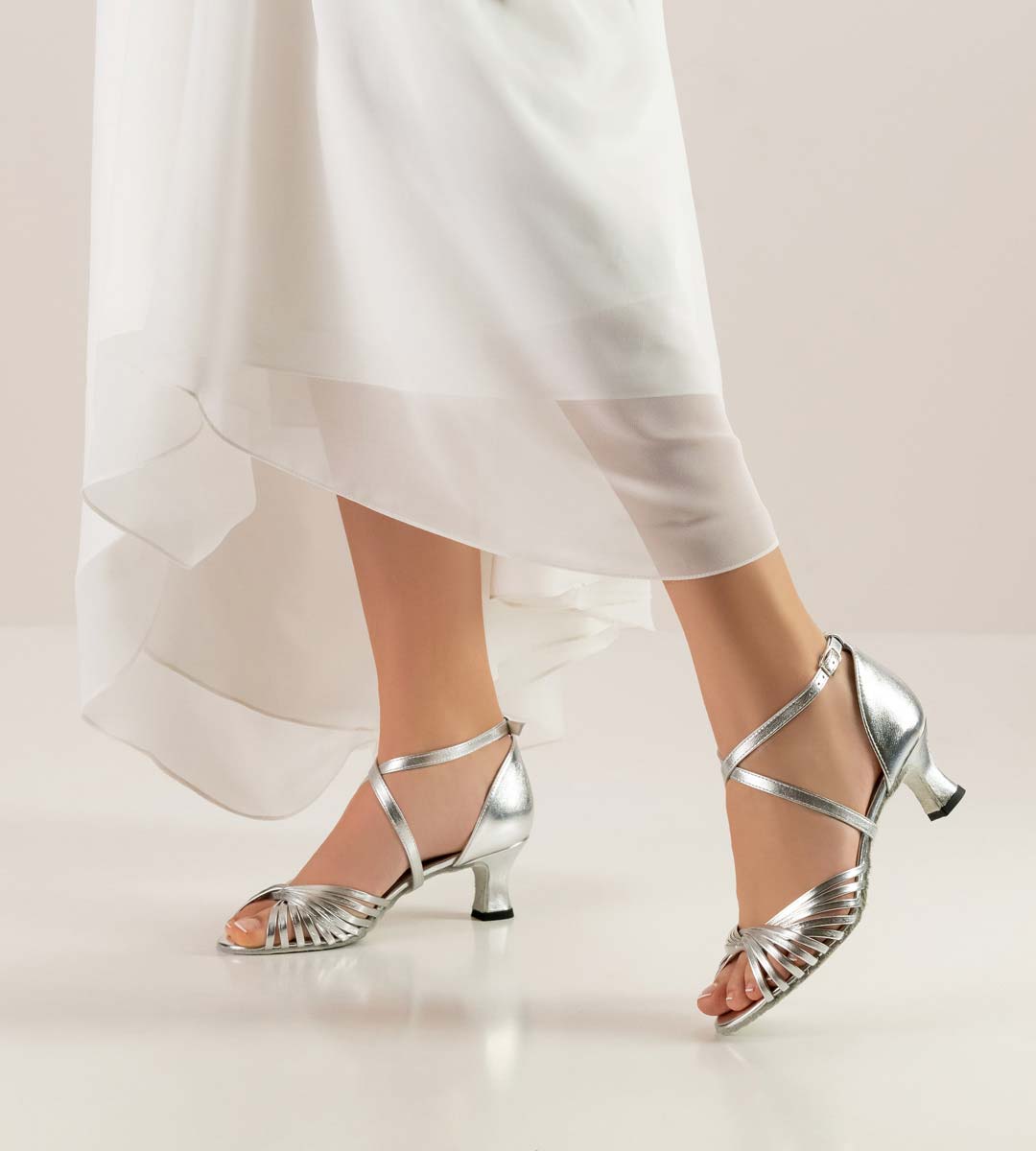 Mary Werner Kern bridal shoe in combination with a white wedding dress