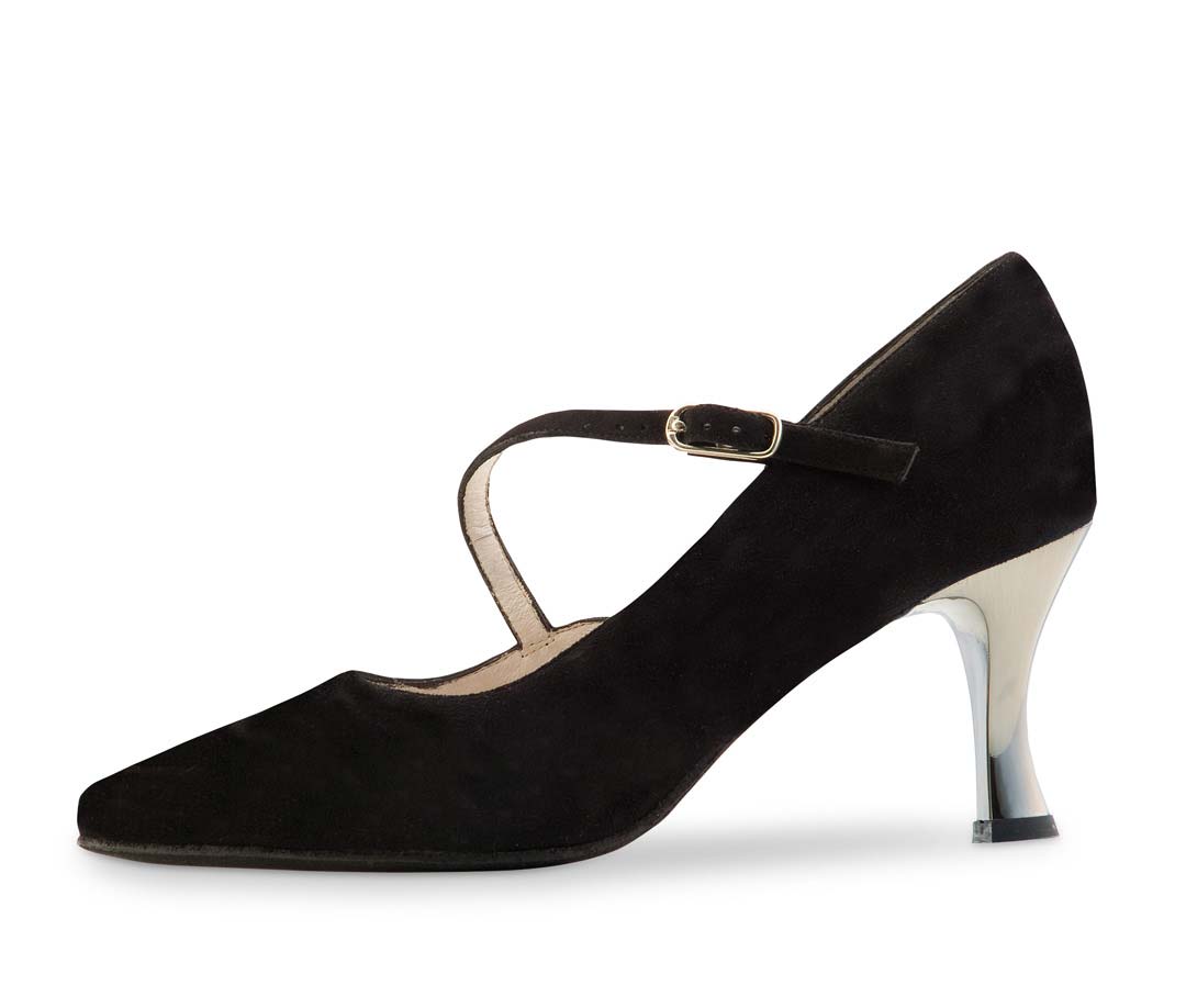 Sarah Standard ladies' dance shoe by Werner Kern in black suede goat