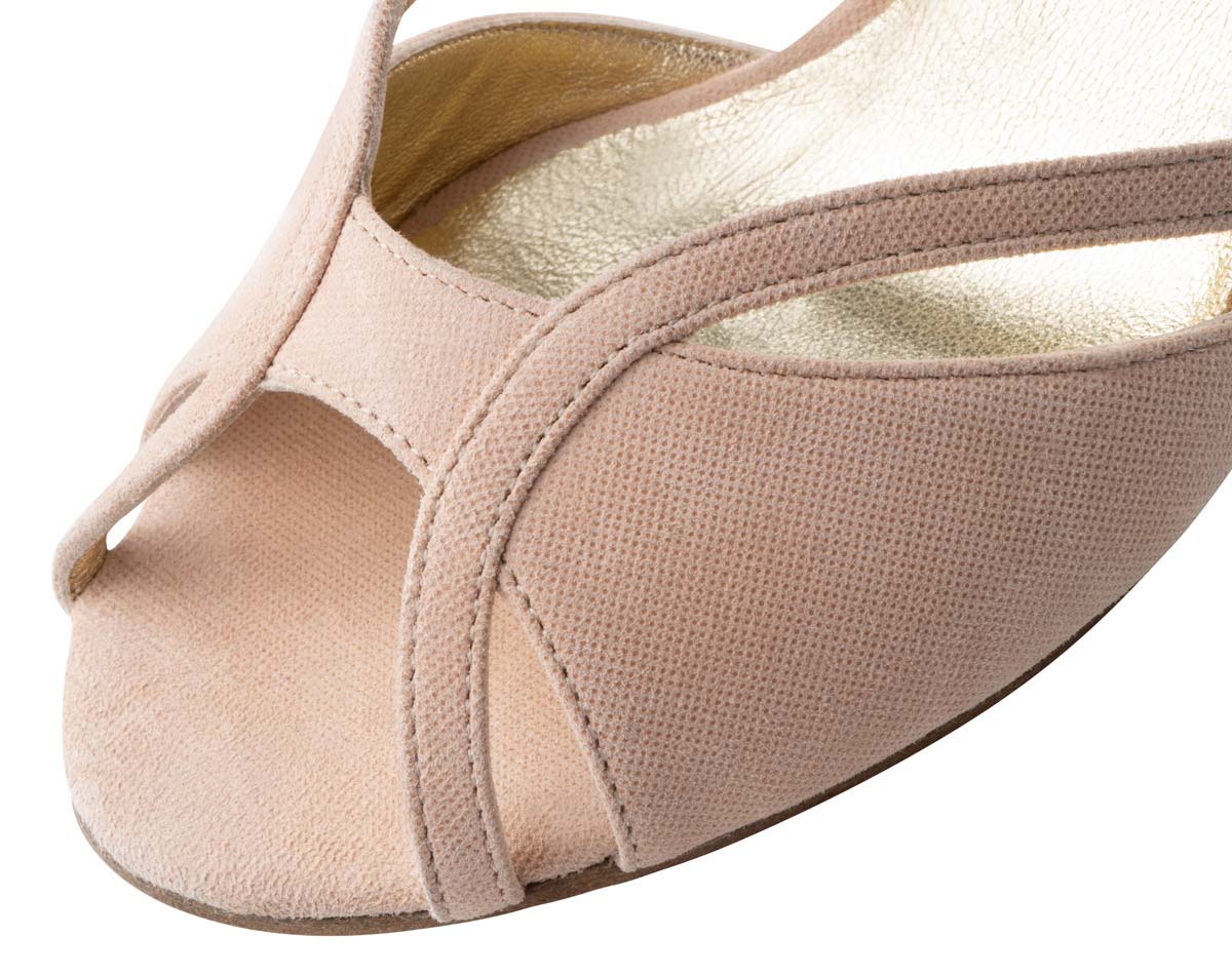 Ornella View in detail of the Nueva Epoca bridal shoe in beige