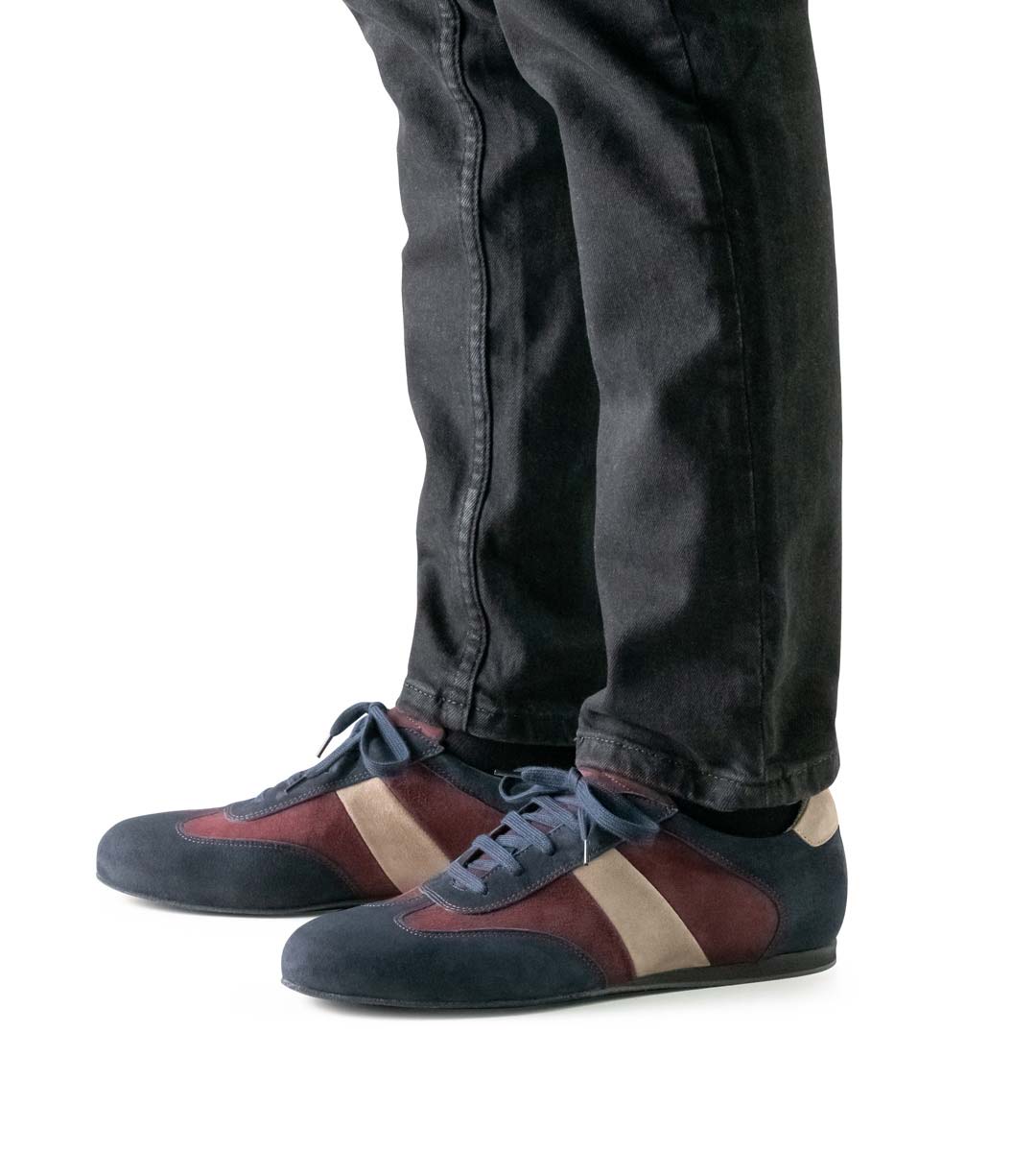 Bari 1.5 cm high Werner Kern men's dance shoe in combination with grey trousers