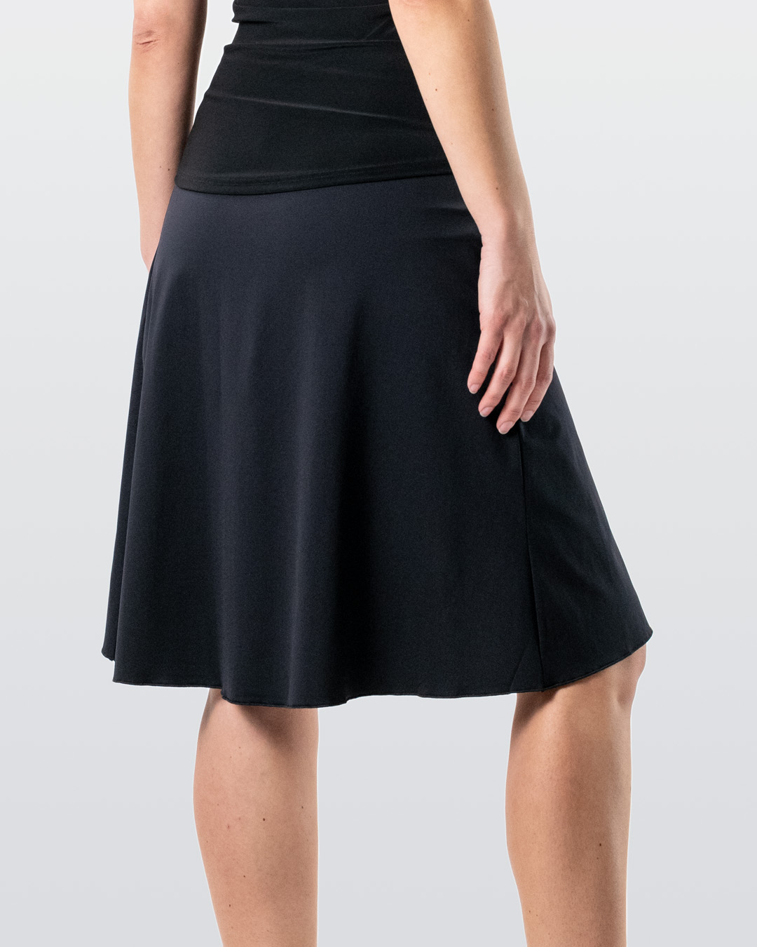 Knee-length, wide dance skirt by Werner Kern in black