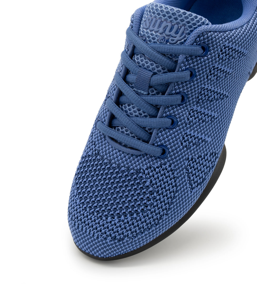 Women's dance sneaker by Suny by Anna Kern, item 185, in Light Blue, fine knitting material, split sole, dance shoes for all floors.