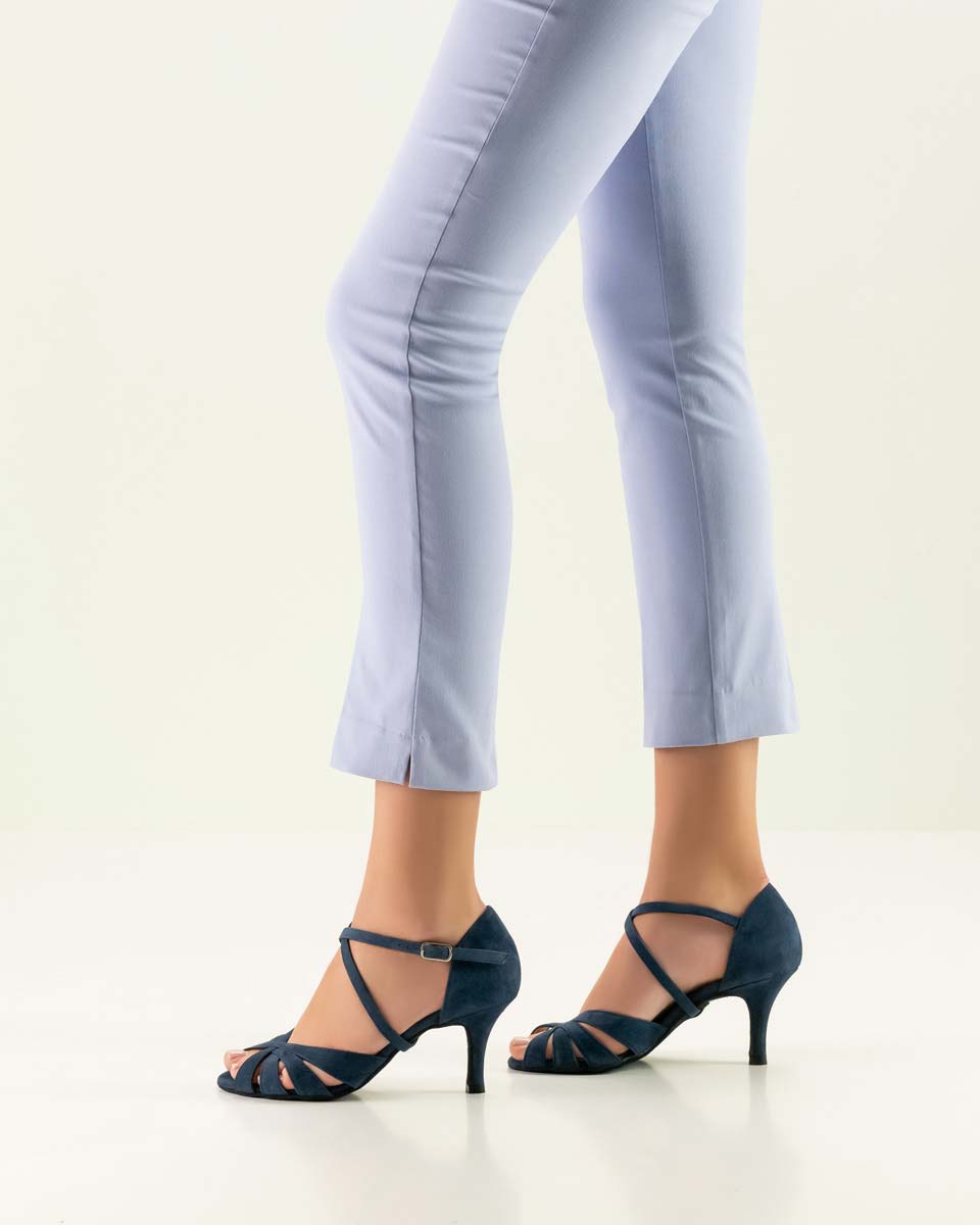 Gracia Nueva Epoca ladies dance shoe in blue in combination with long trousers