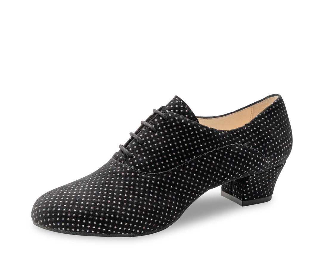Runa Women's dance shoe Runa - Werner Kern in Multicolor Brocade, secure grip and high flexibility with split sole and 4x lace-up for comfort and optimal support, fantastically comfortable heel height of 3.5 cm