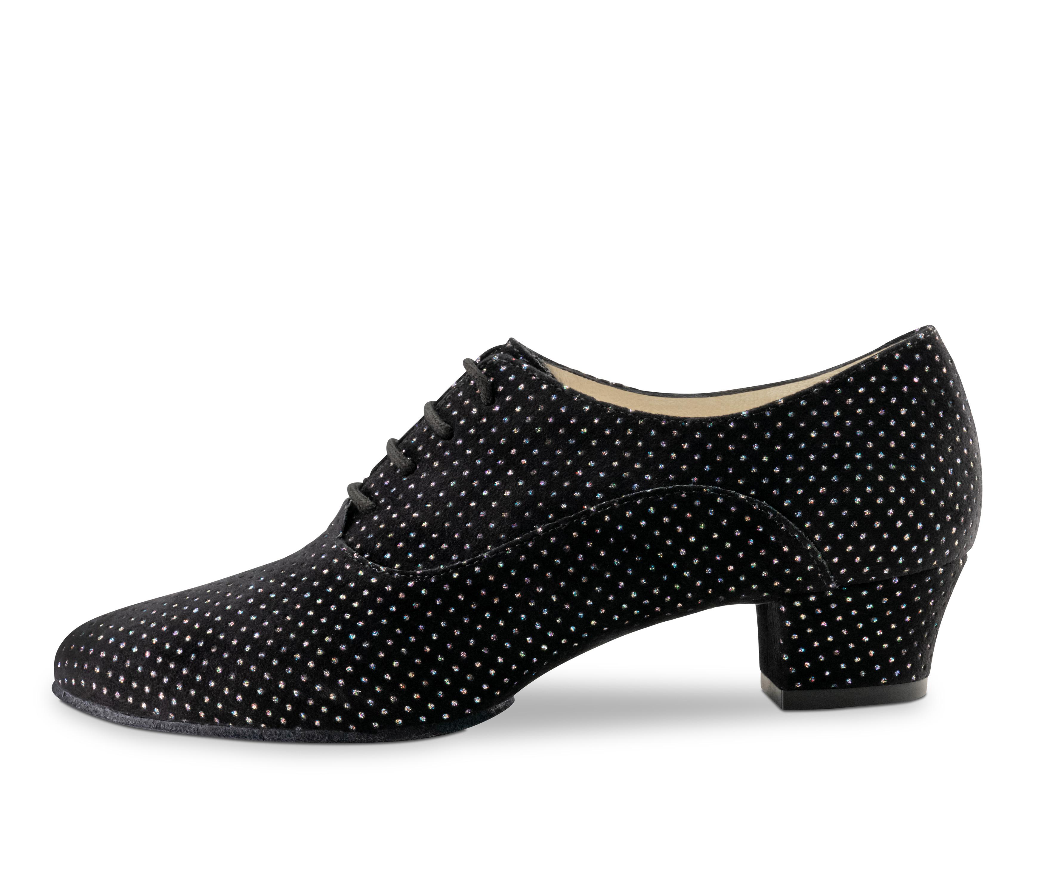 Runa Women's dance shoe Runa - Werner Kern in Multicolor Brocade, secure grip and high flexibility with split sole and 4x lace-up for comfort and optimal support, fantastically comfortable heel height of 3.5 cm