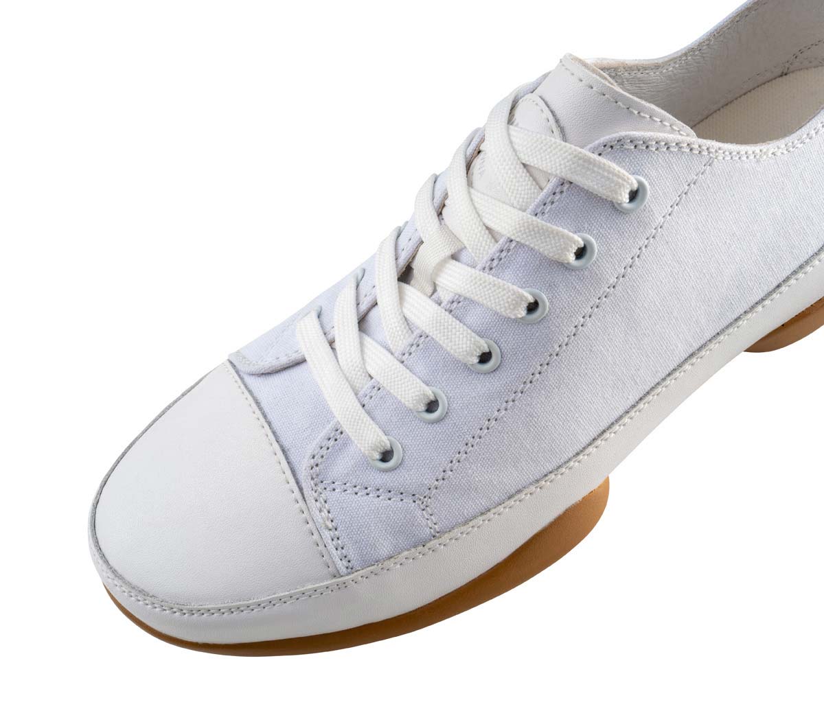 4040 Detailansicht von weißem Herrentanzschuh Sneaker von Suny
