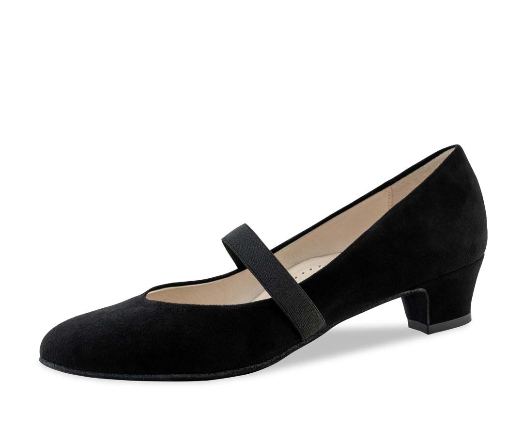 Daniela flat, black women's dance shoe by Werner Kern
