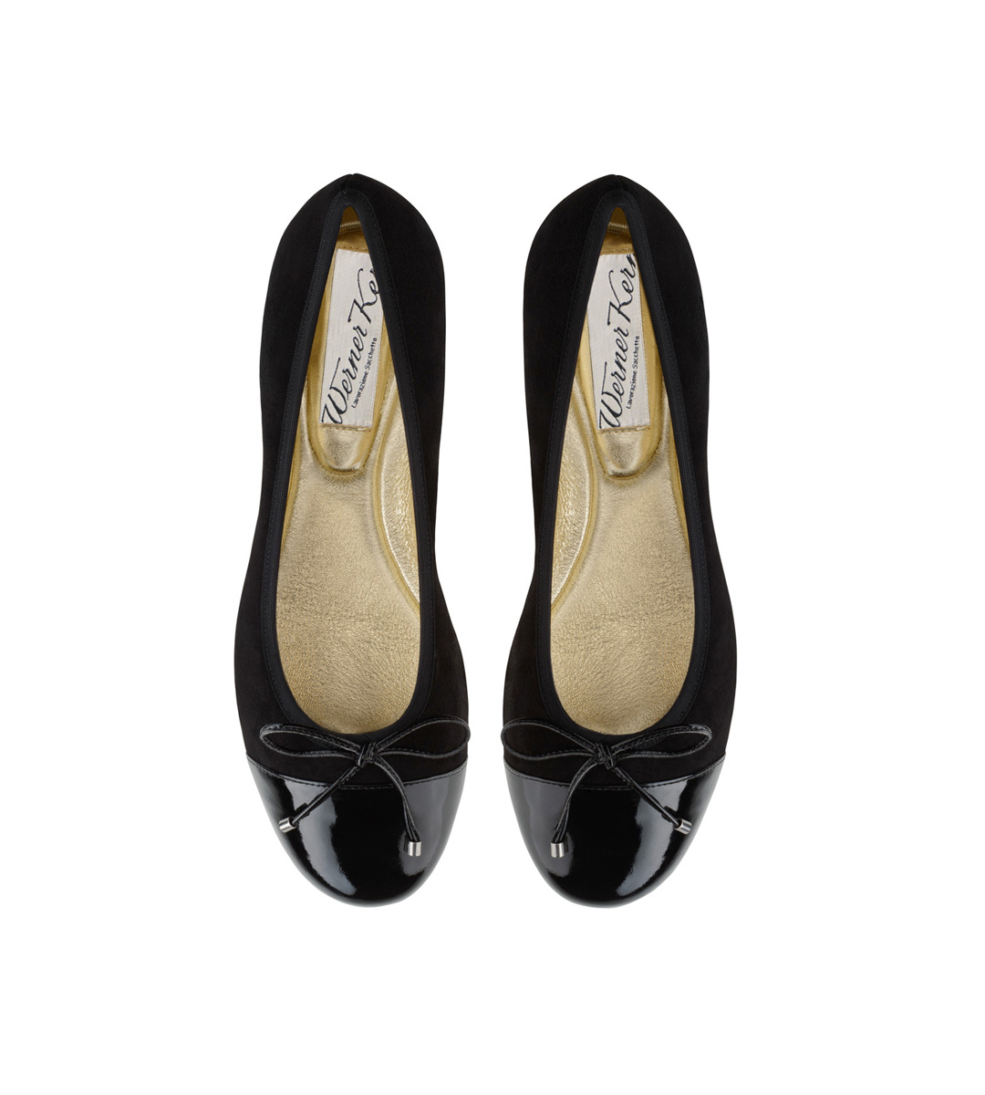 Ballerina Myke - Werner Kern Ballerinas Ballerina Myke made from velvety black goat suede and patent heel cap