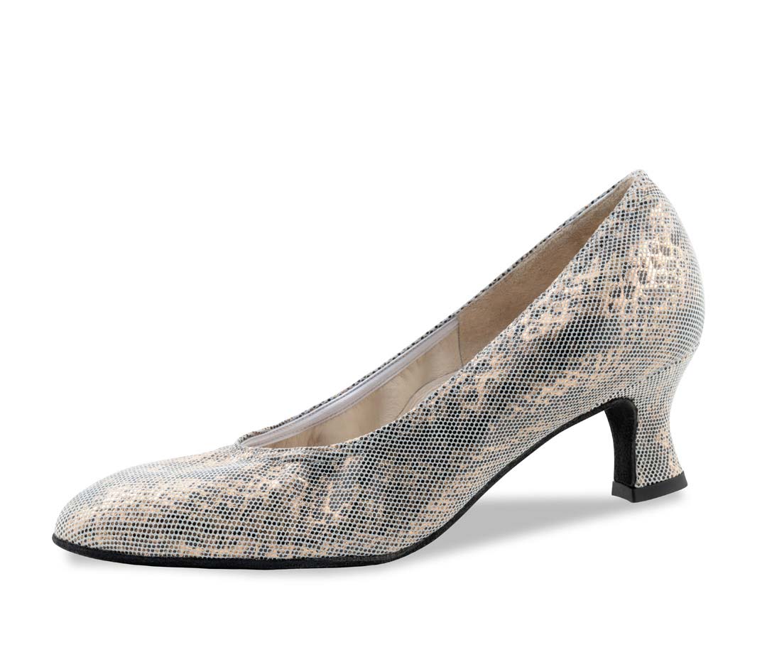 Werner Kern closed ladies' dance shoe in antique silver