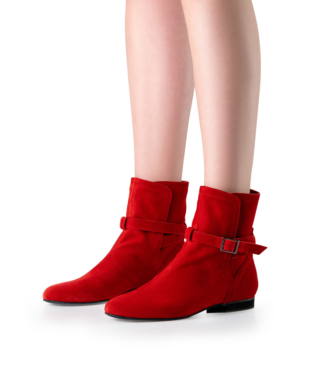 Werner Kern Linedance Dance Boots with 1.5 cm Heel in Red Velour