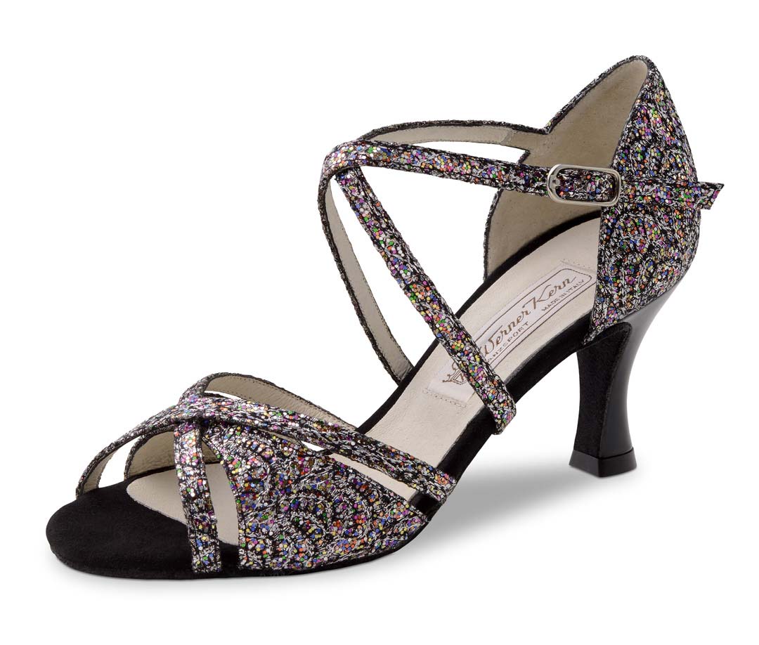July open ladies' dance shoe by Werner Kern in silver brocade