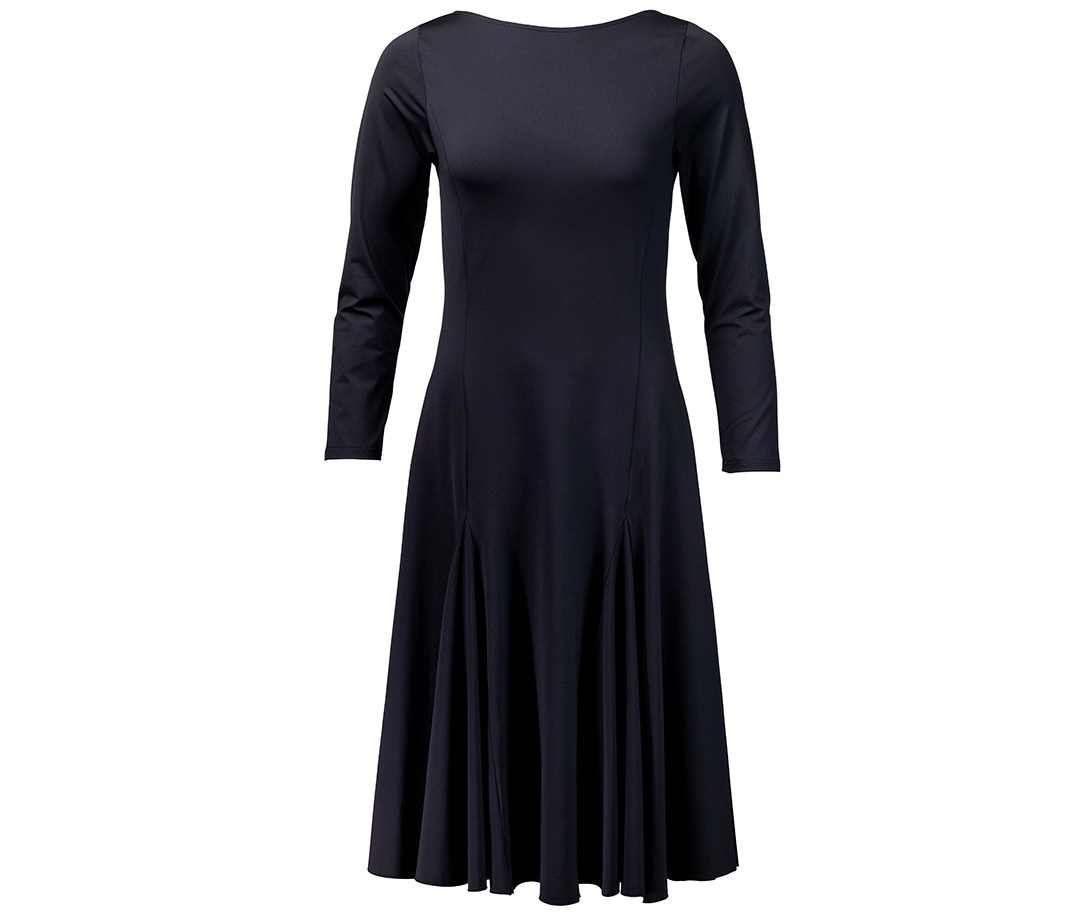 Dance dress Alya Classic black dance dress by Werner Kern with a wide, swinging skirt, long sleeves and a round back neckline.