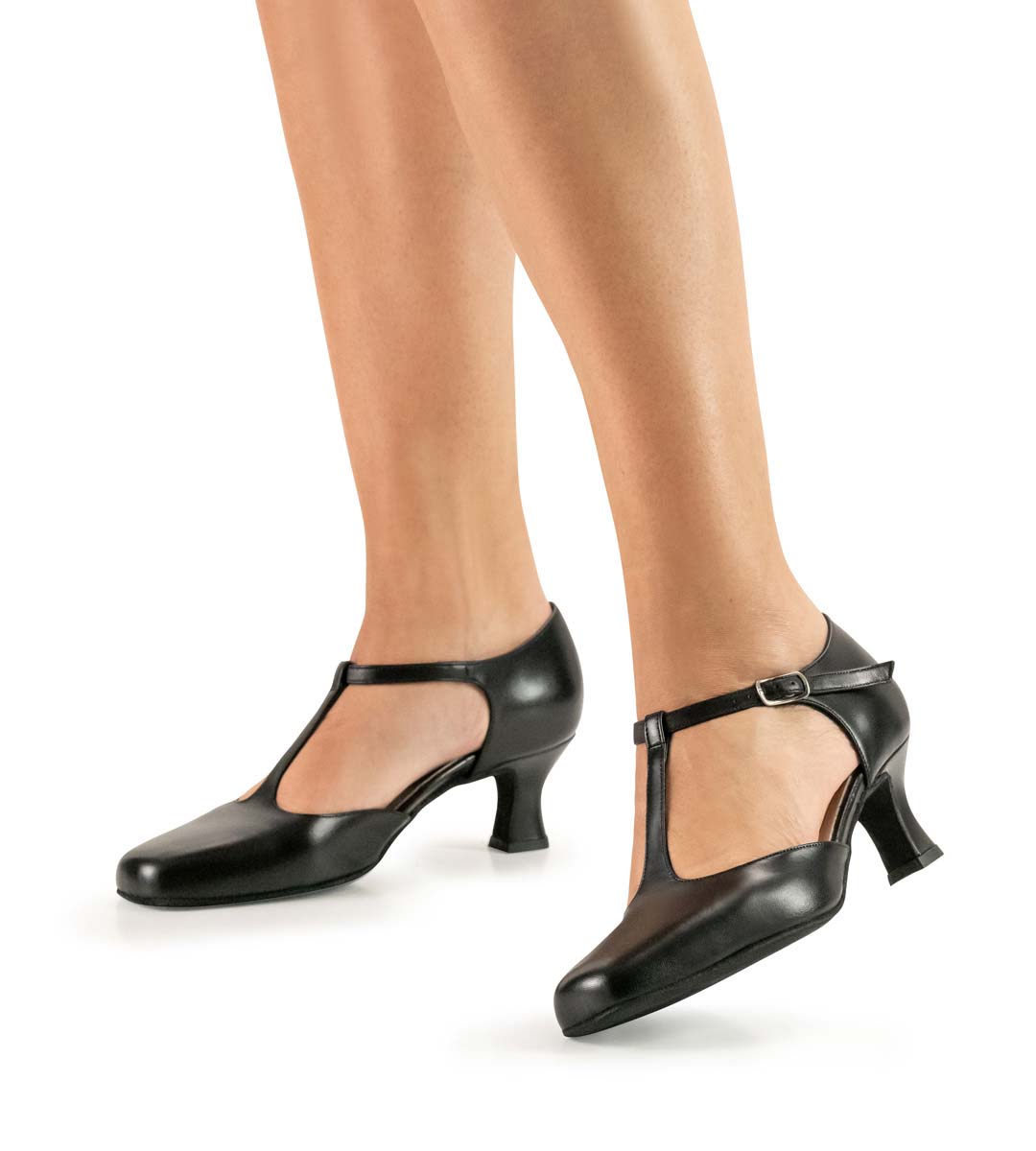 Celine 5.5 cm high Werner Kern ladies' dance shoe closed in black leather