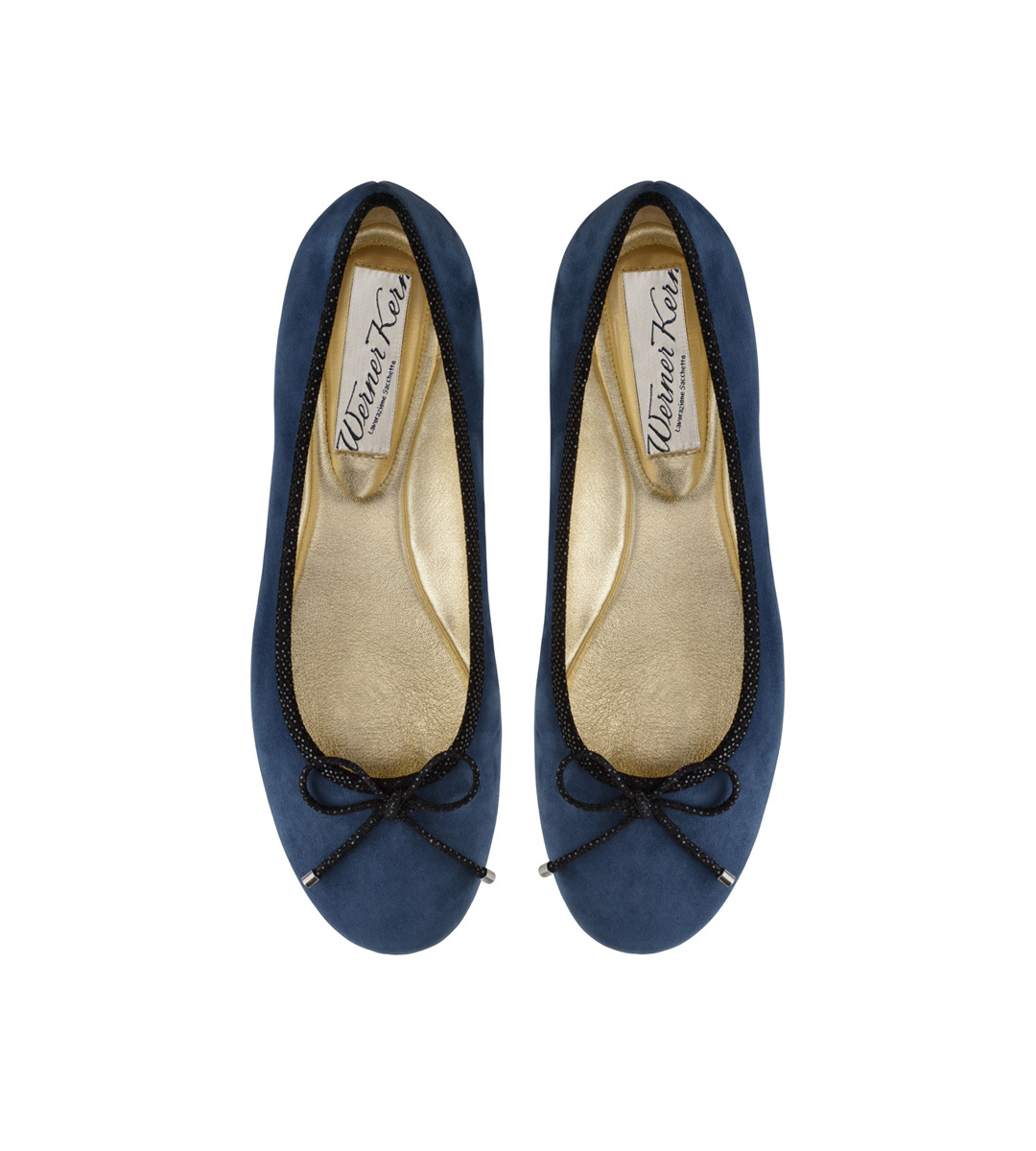 Ballerina Dana - Werner Kern Ballerinas Navy blue ballerina Dana in soft suede and black bow