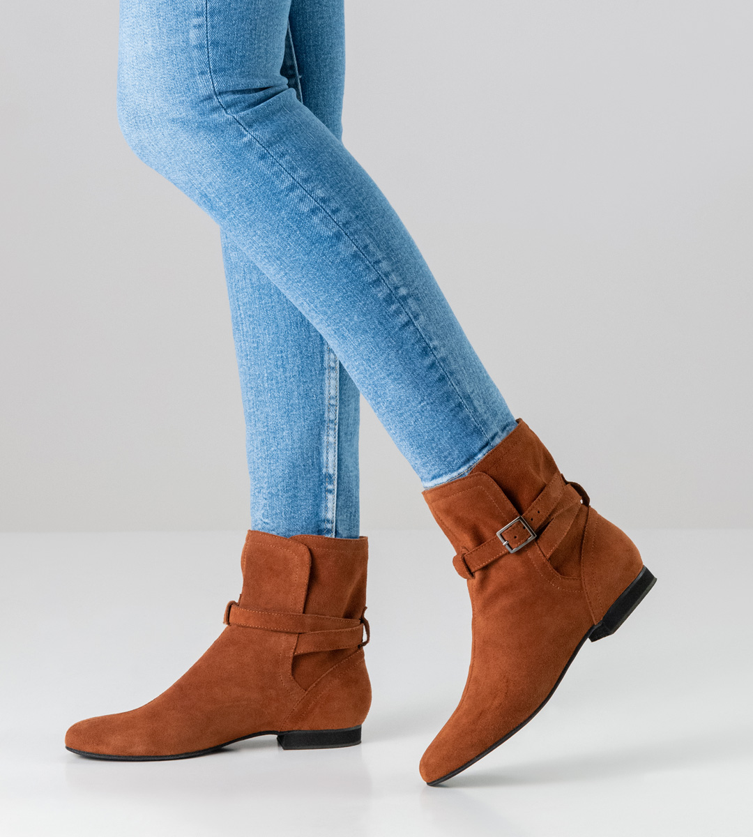 Linedance dance boots from Werner Kern in brown velour