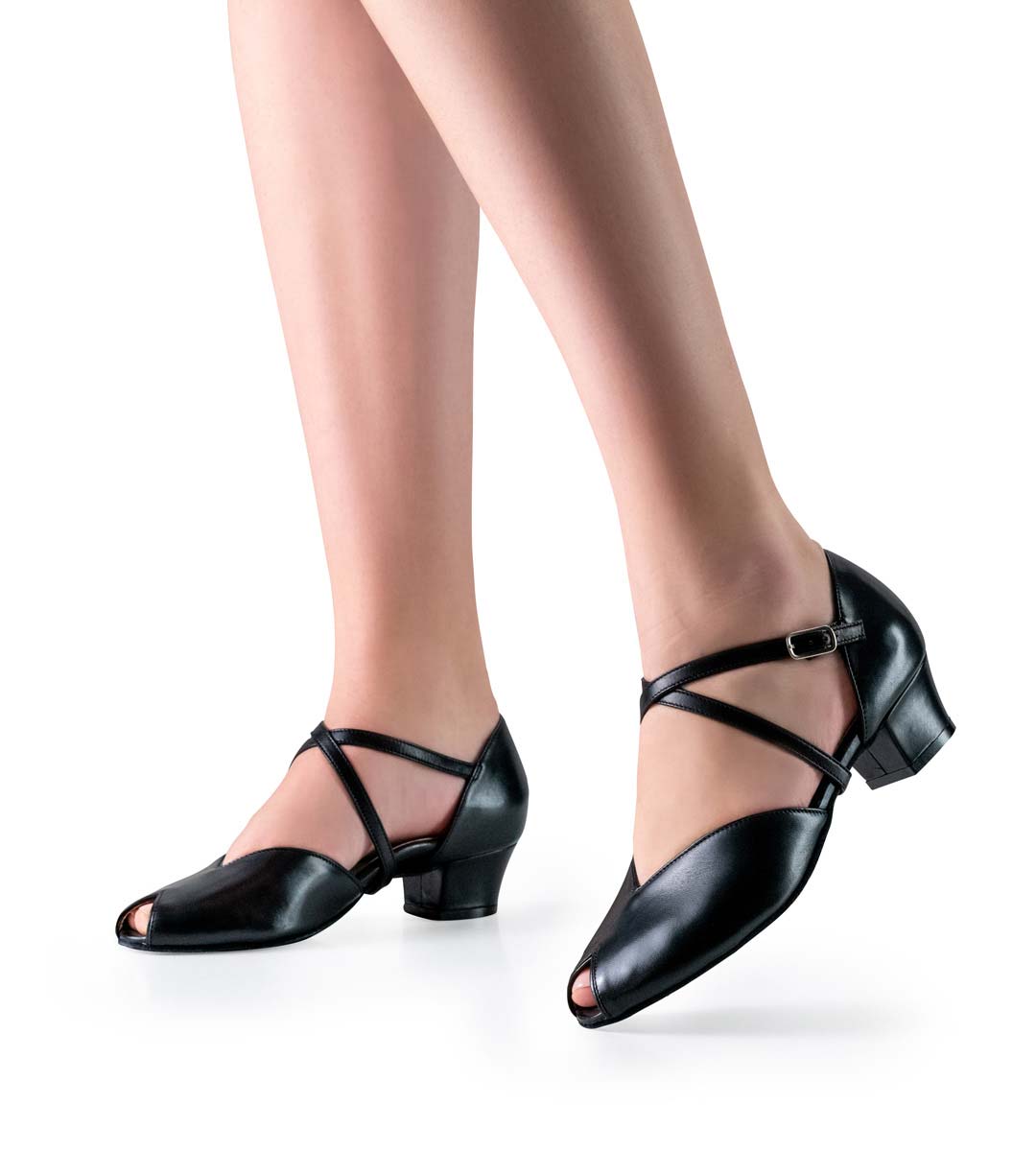 Freya Comfort ladies' dance shoe in black with instep strap