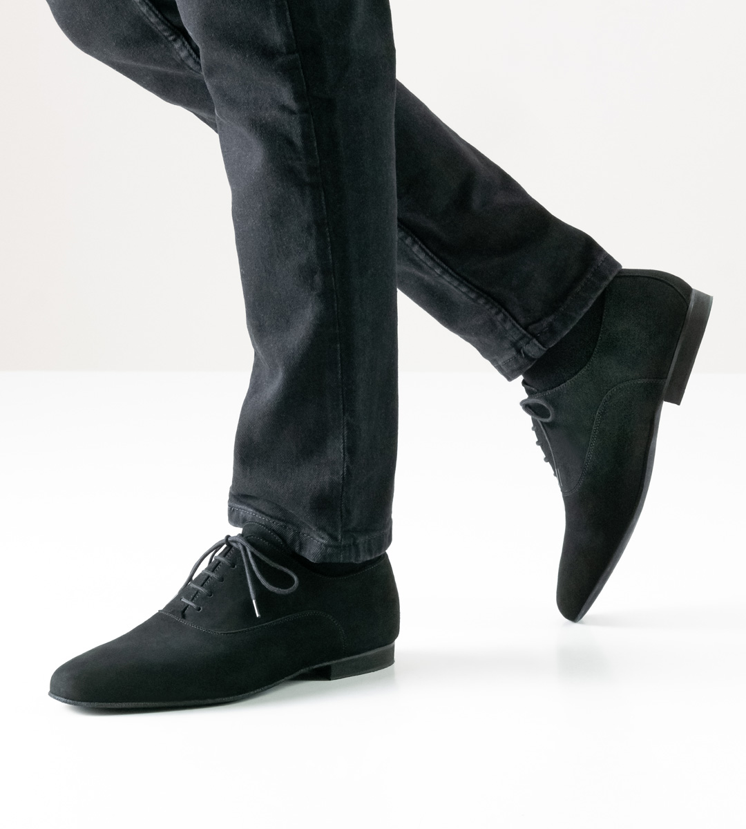 black men's dance shoe by Werner Kern in combination with black jeans