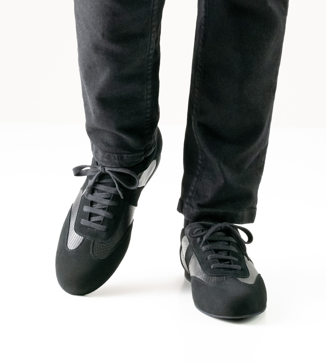 Werner Kern men's dance shoe in velour and nappa in combination with black jeans