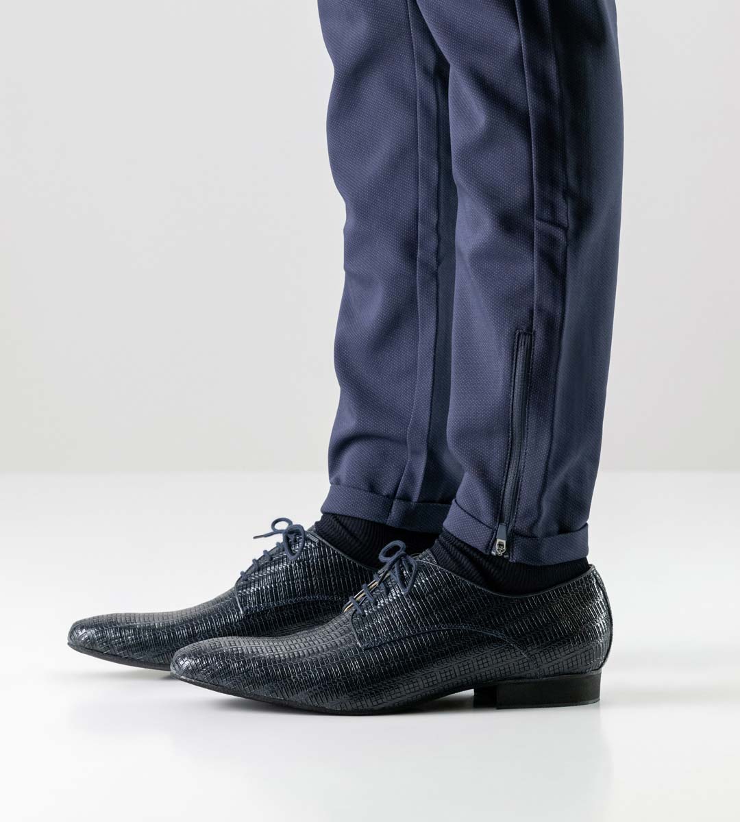 Ravenna Werner Kern men's dance shoe in blue in combination with blue trousers