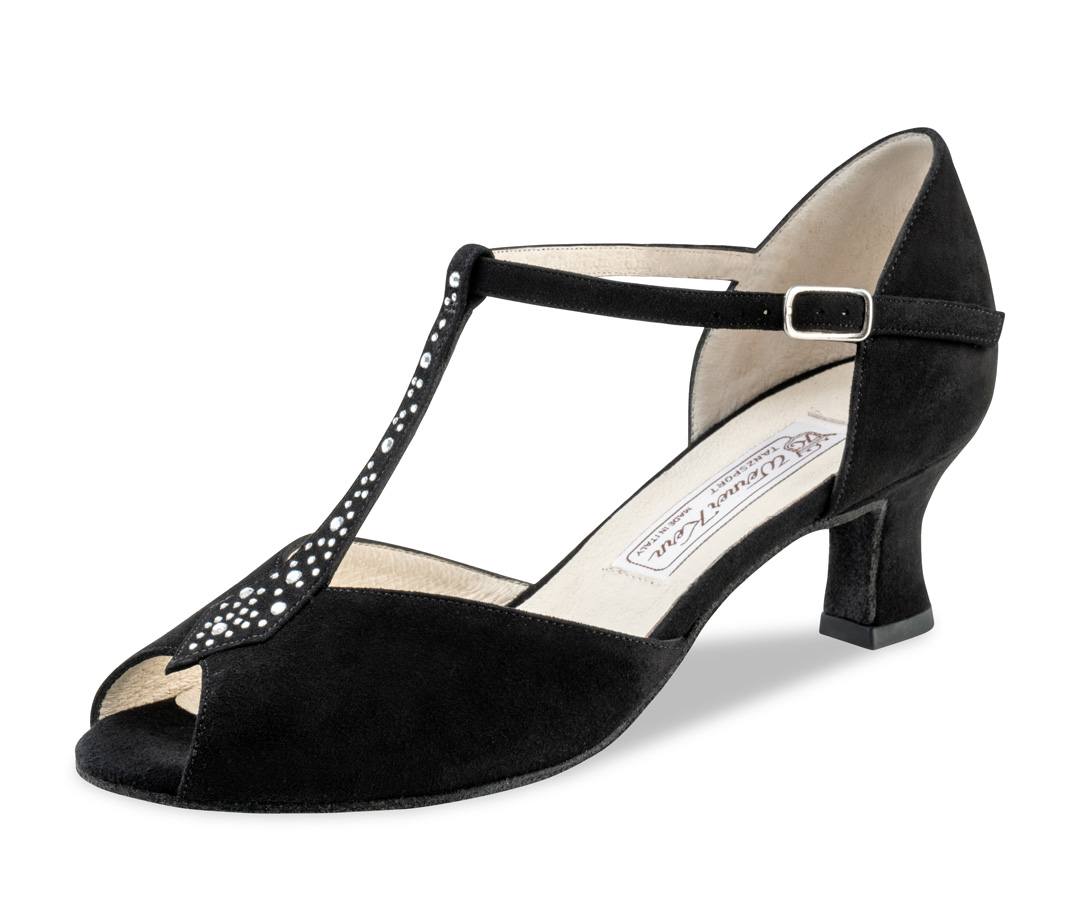 Rhinestone Studded Werner Kern Ladies Dance Shoe in Black