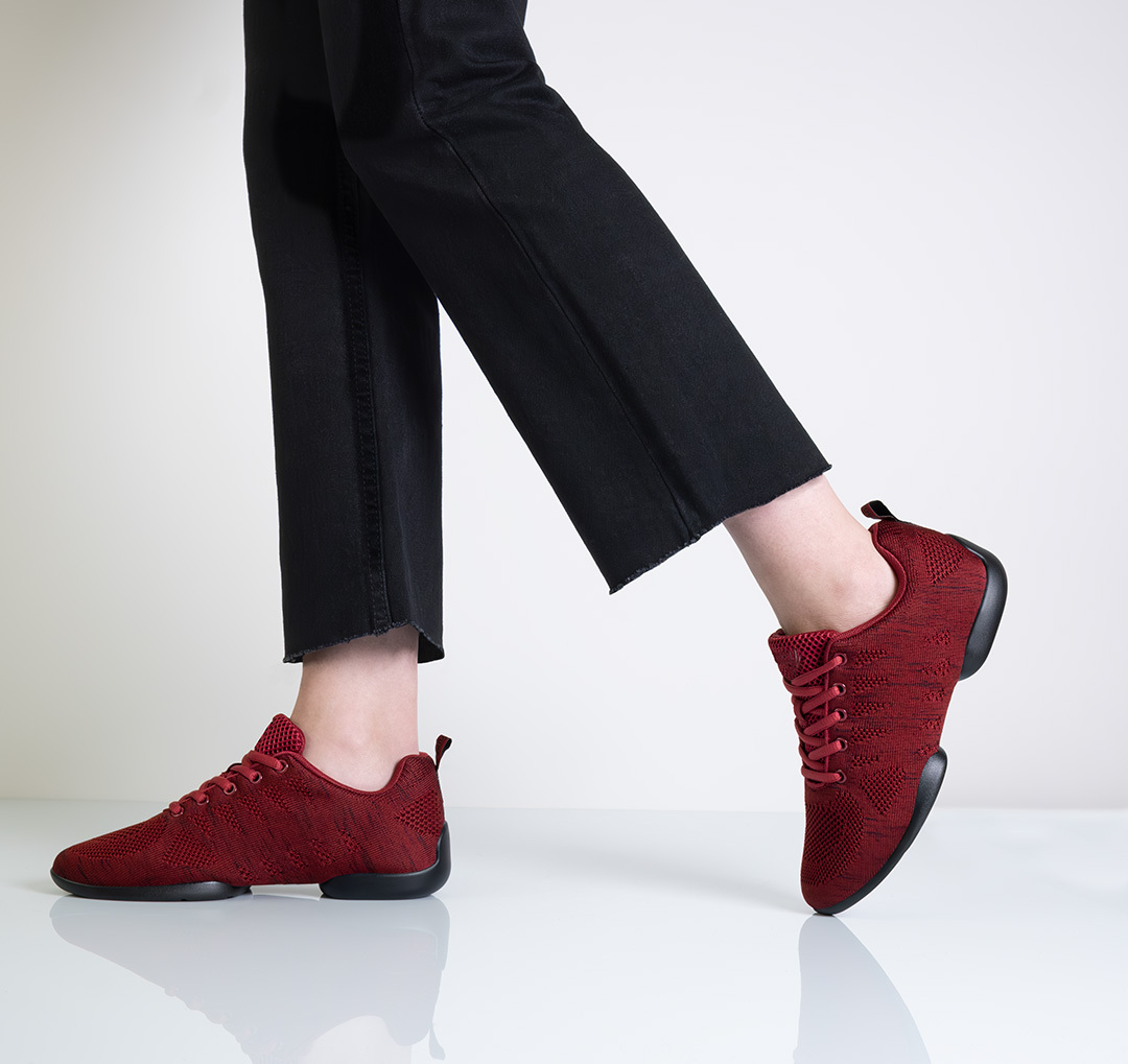 Red, lightweight women's dance sneakers by Suny