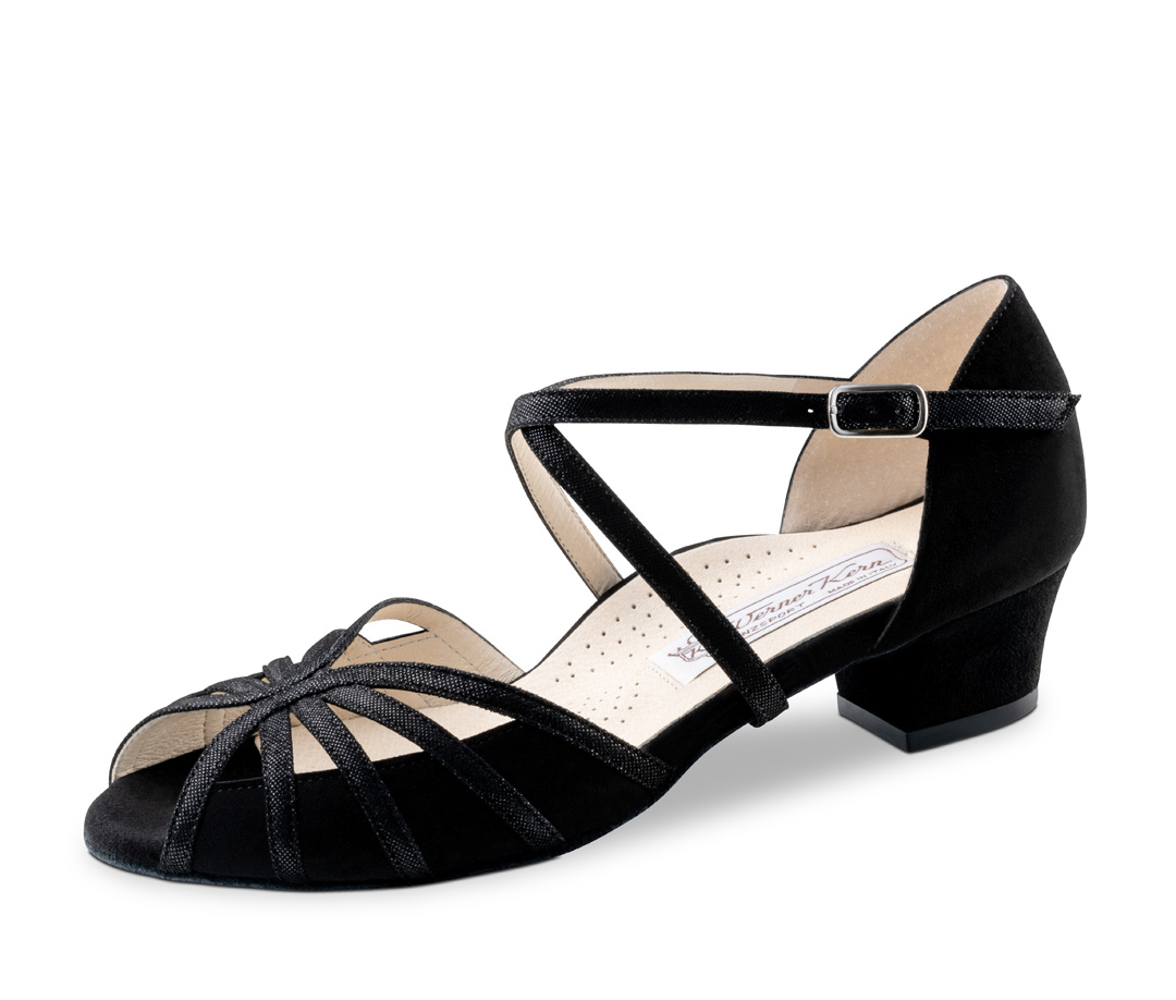 Women's open-toe sandal in glitter material