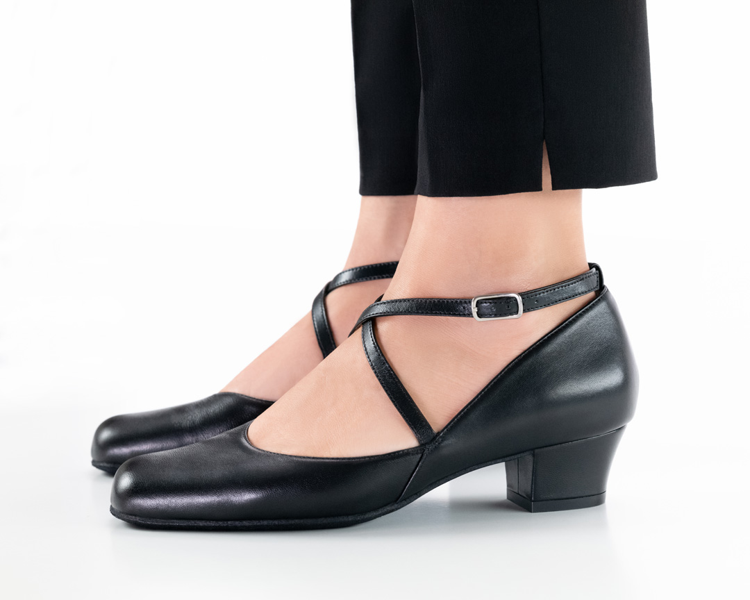 Marion black Werner Kern ladies' dance shoe with instep strap