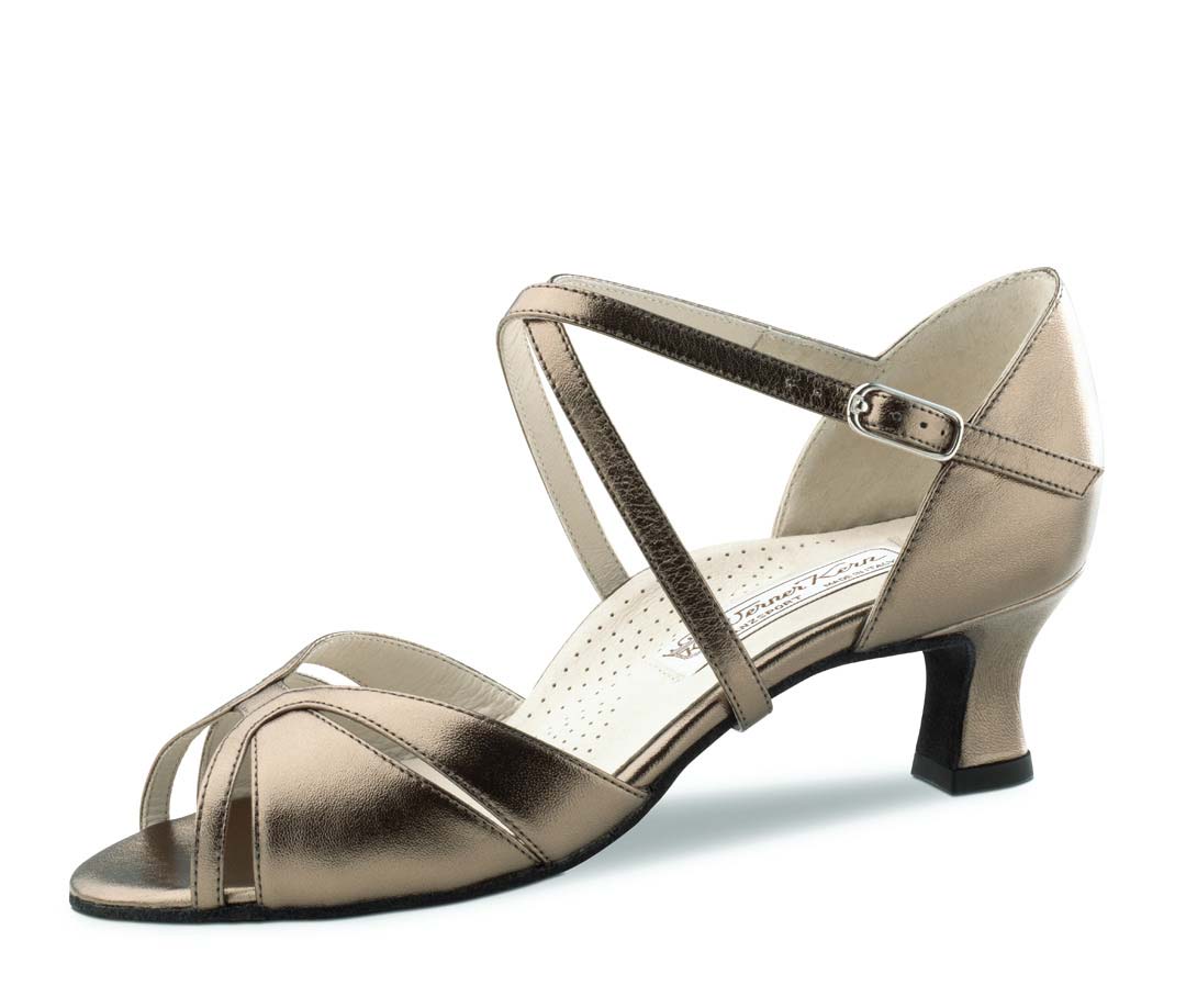 Billy open ladies dance shoe by Werner Kern in antique silver