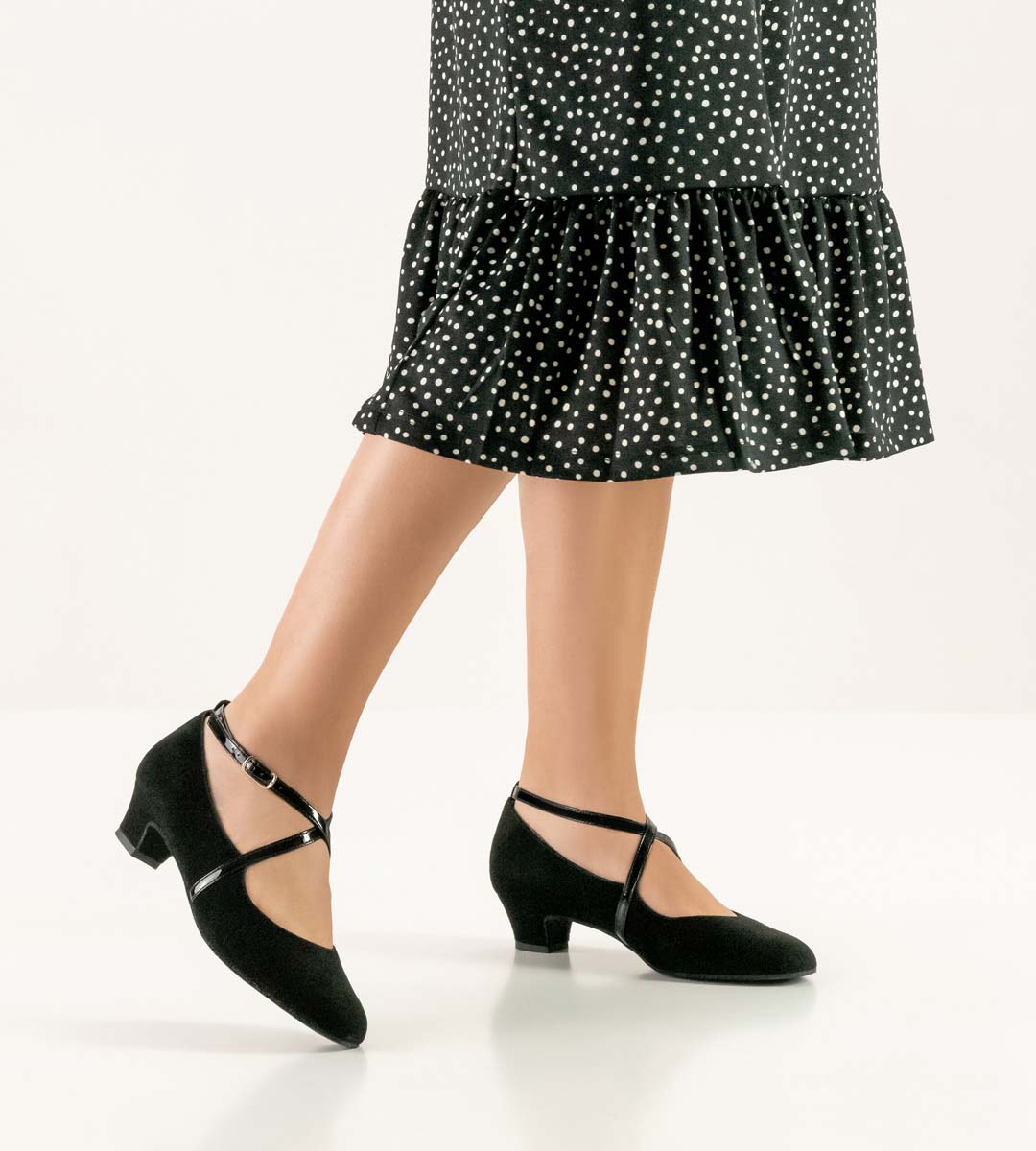 Marina black Werner Kern ladies' dance shoe with patent straps