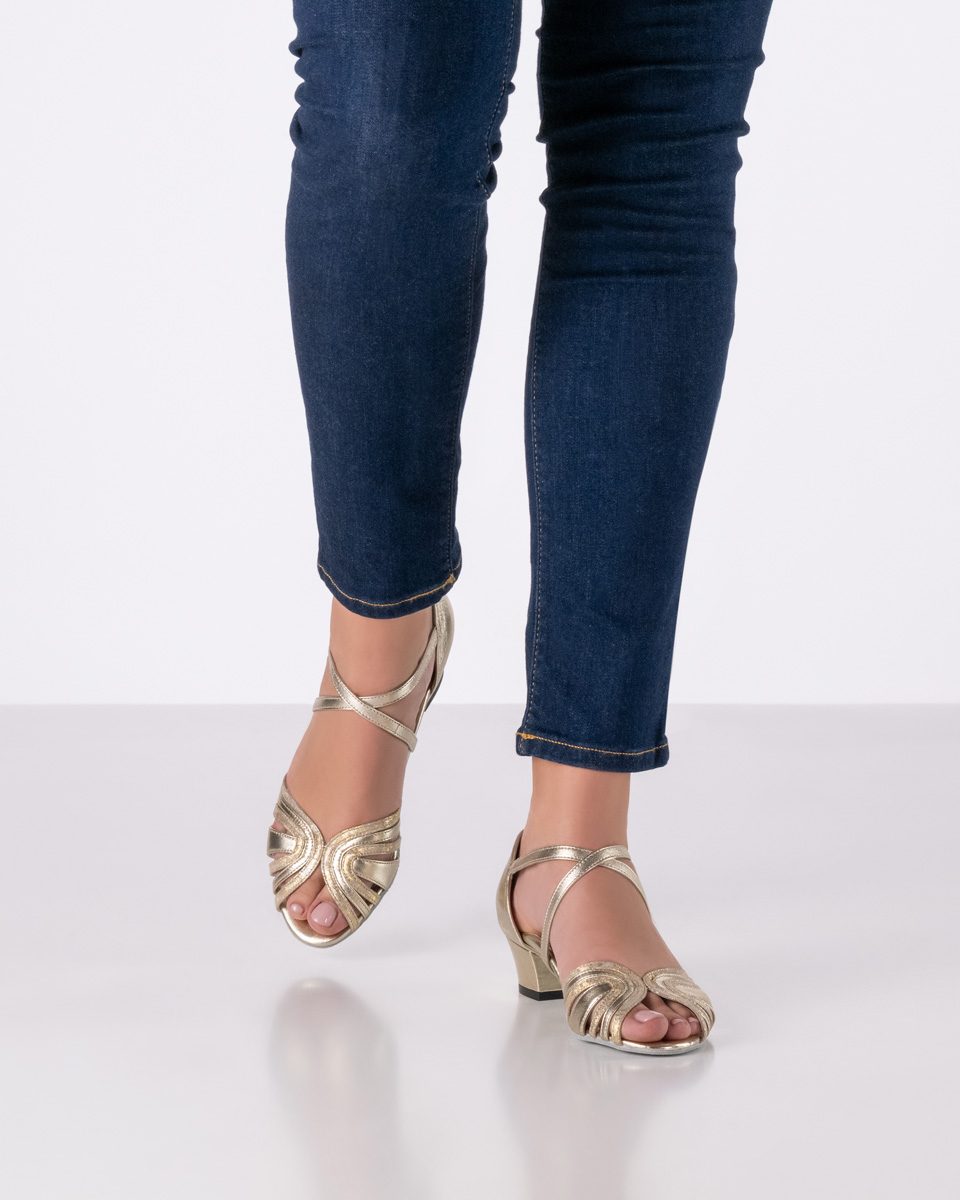 Women's dance shoe Kim - Werner Kern in Platinum Nappa Leather with glamorous playfulness, breathtaking support, and a fantastically comfortable heel height of 3.5 cm