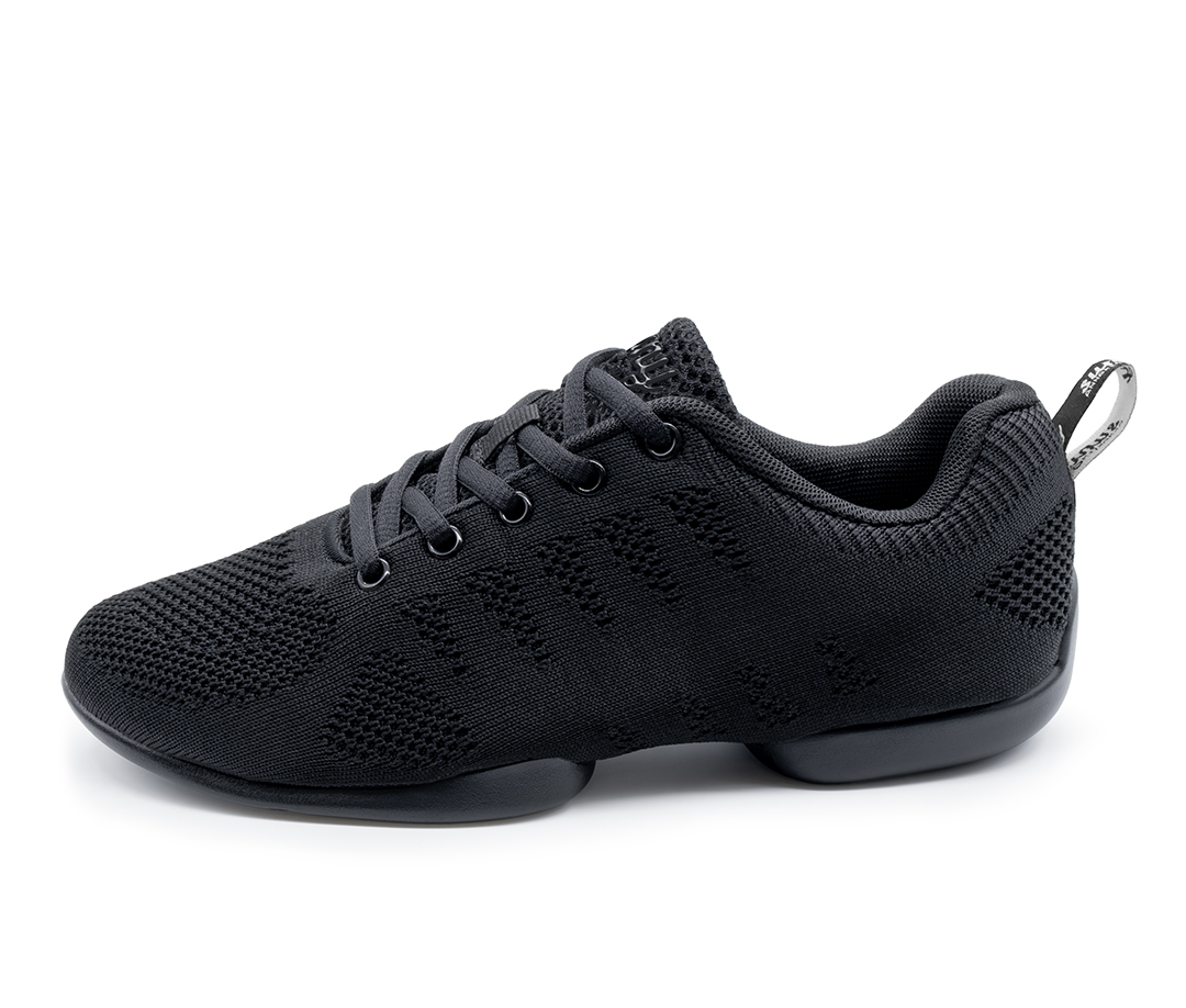 Dance trainers 4020 with split sole in black knitted material