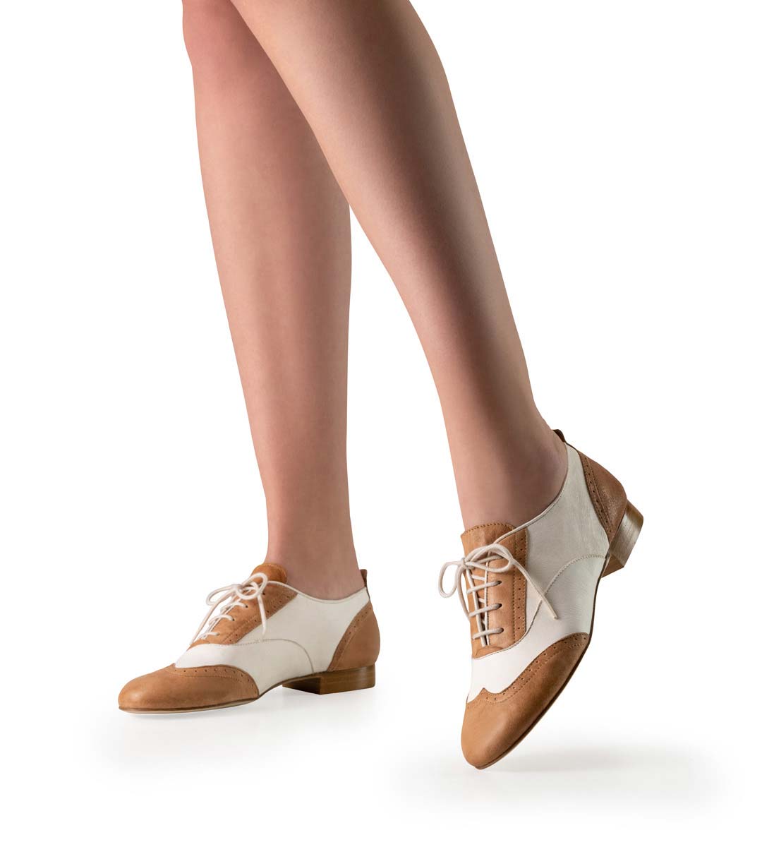 beige-white ladies' dance shoe by Werner Kern with 1,5 cm heel for Swing