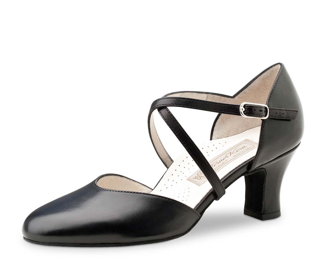 Layla black Werner Kern ladies' dance shoe with instep strap