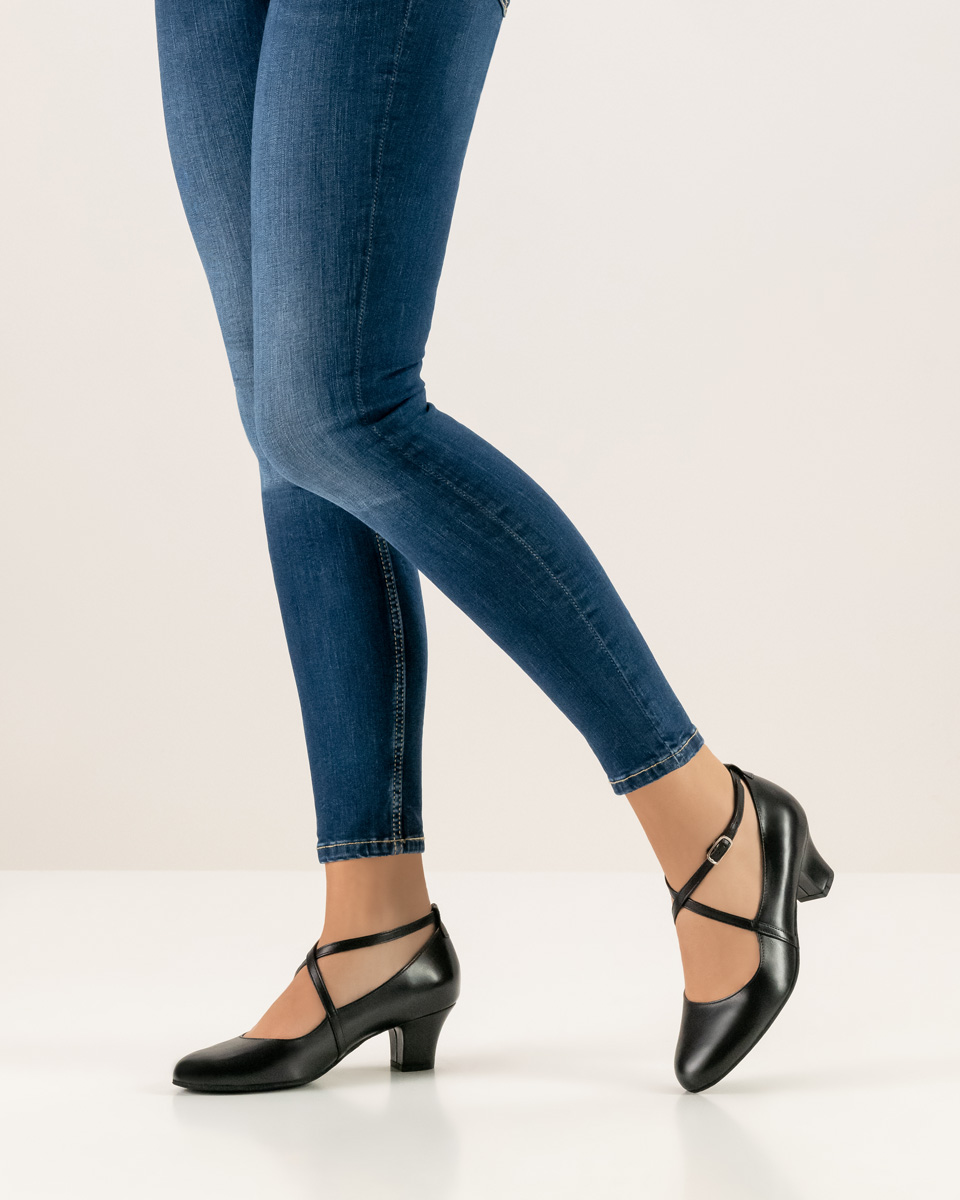 classic Werner Kern ladies dance shoe combined with blue jeans