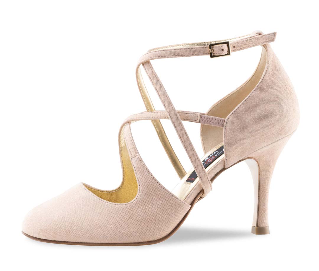 Valeria LS | suede beige Tango closed-toe 7 cm leather-sole