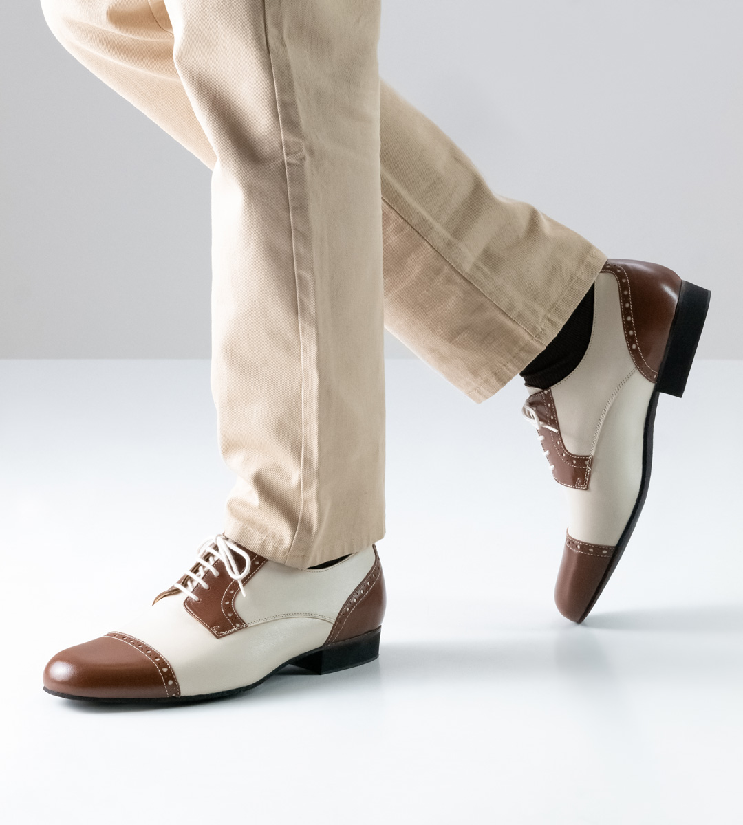 brown-beige men's dance shoe from Werner Kern with 2 cm heel height