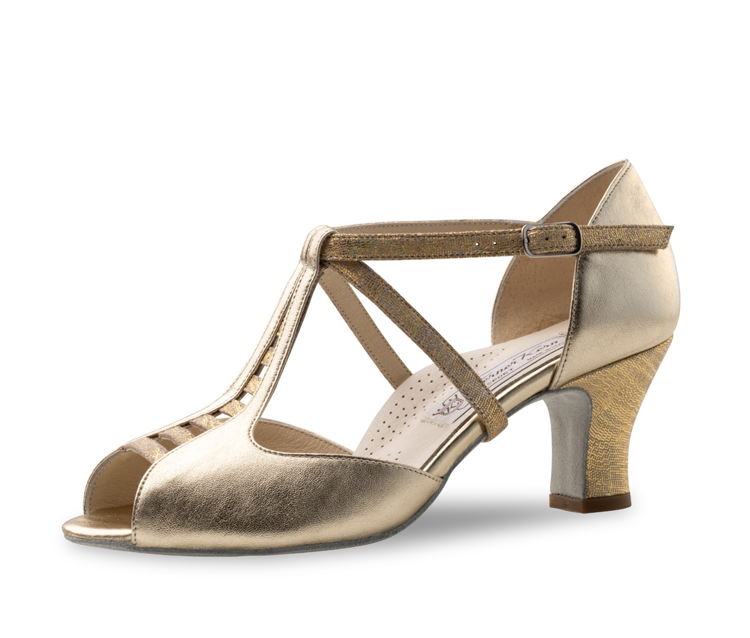Holly Timeless women's dance shoes - Werner Kern Holly in Stella Beige Platinum with a tapering bridge for stylish dancing and perfect support