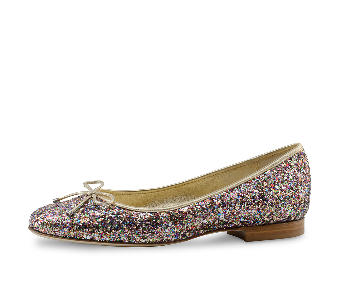 Ballerinas in colourful glitter and a bow