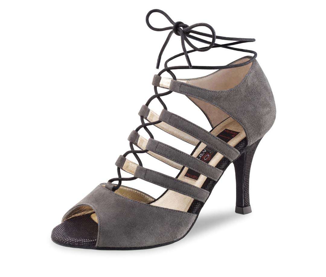 Lydia open tango ladies dance shoe from Nueva Epoca in grey