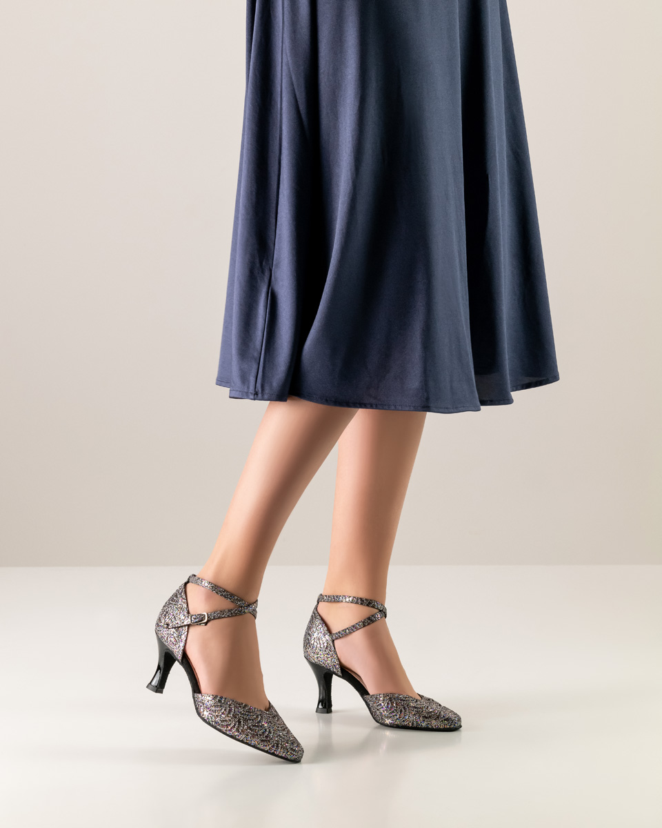 Betty blue dress in combination with Werner Kern ladies dance shoe with ankle strap