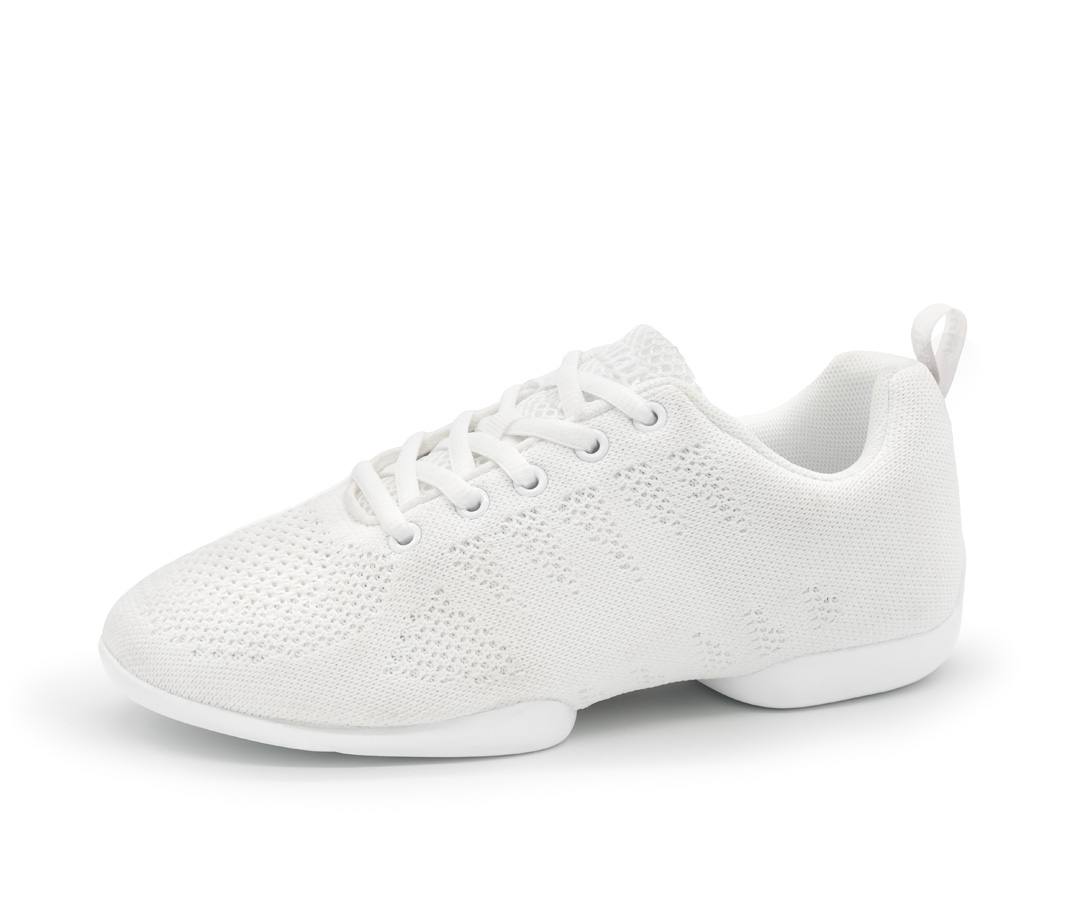 Sneaker 160 White women's sneakers made of fine knitting material by Suny by Anna Kern, item number 160, split sole, ideal for dancing on all floors.